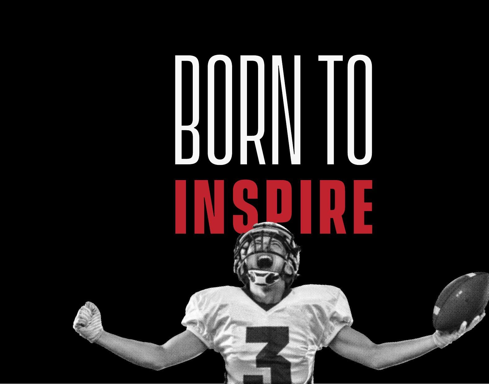 Born to Inspire poster with an American football player