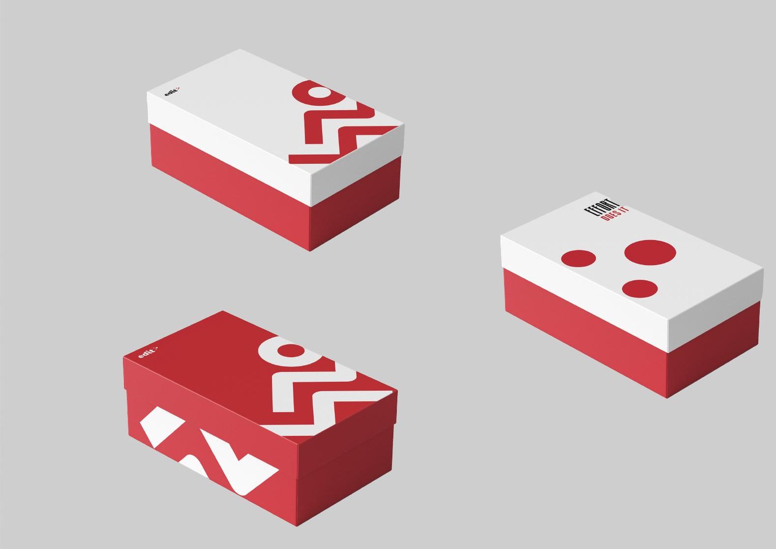 EDIT shoe boxes in red and white